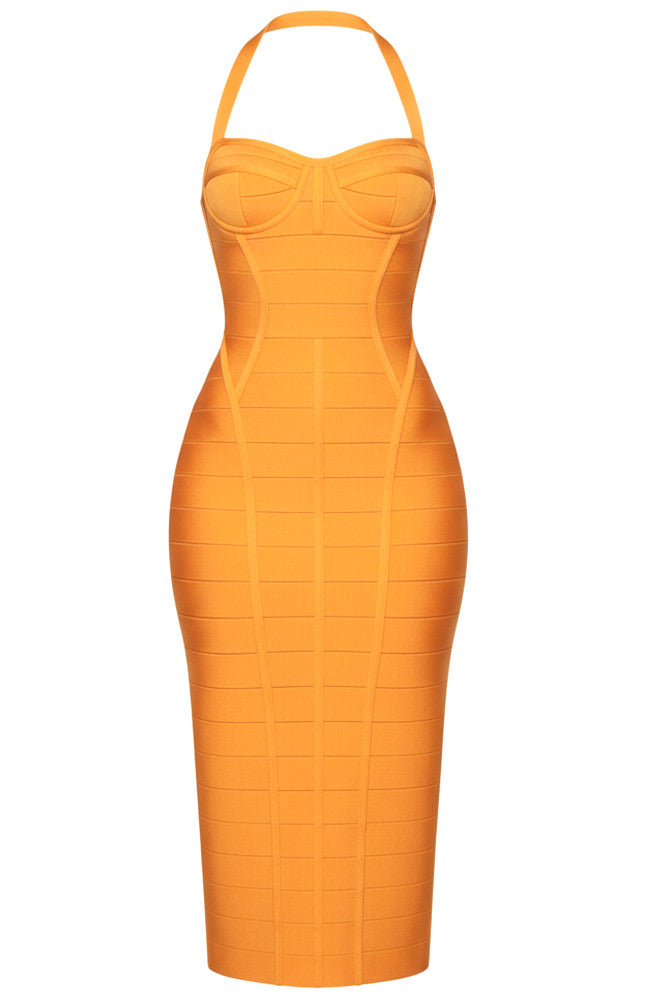 Halter Midi Dress Amber