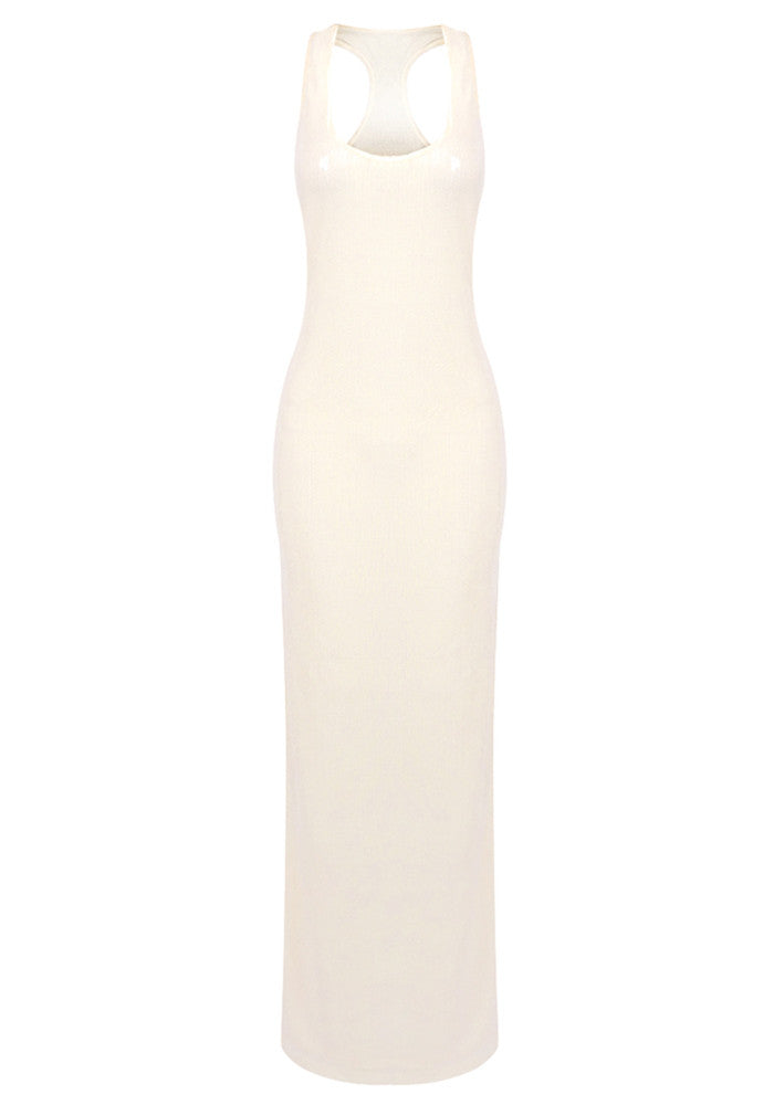 Sequin Maxi Dress Ivory