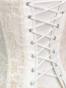Strapless Lace Corset Two Piece Dress White