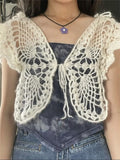 Vintage Butterfly Hollow Crochet Tied Top