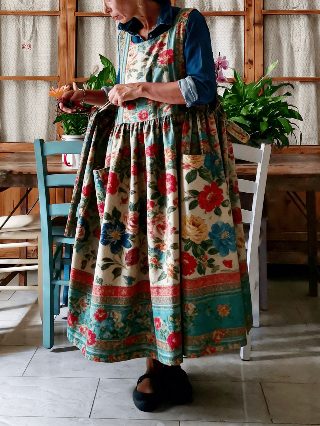 Vibrant Floral Apron
