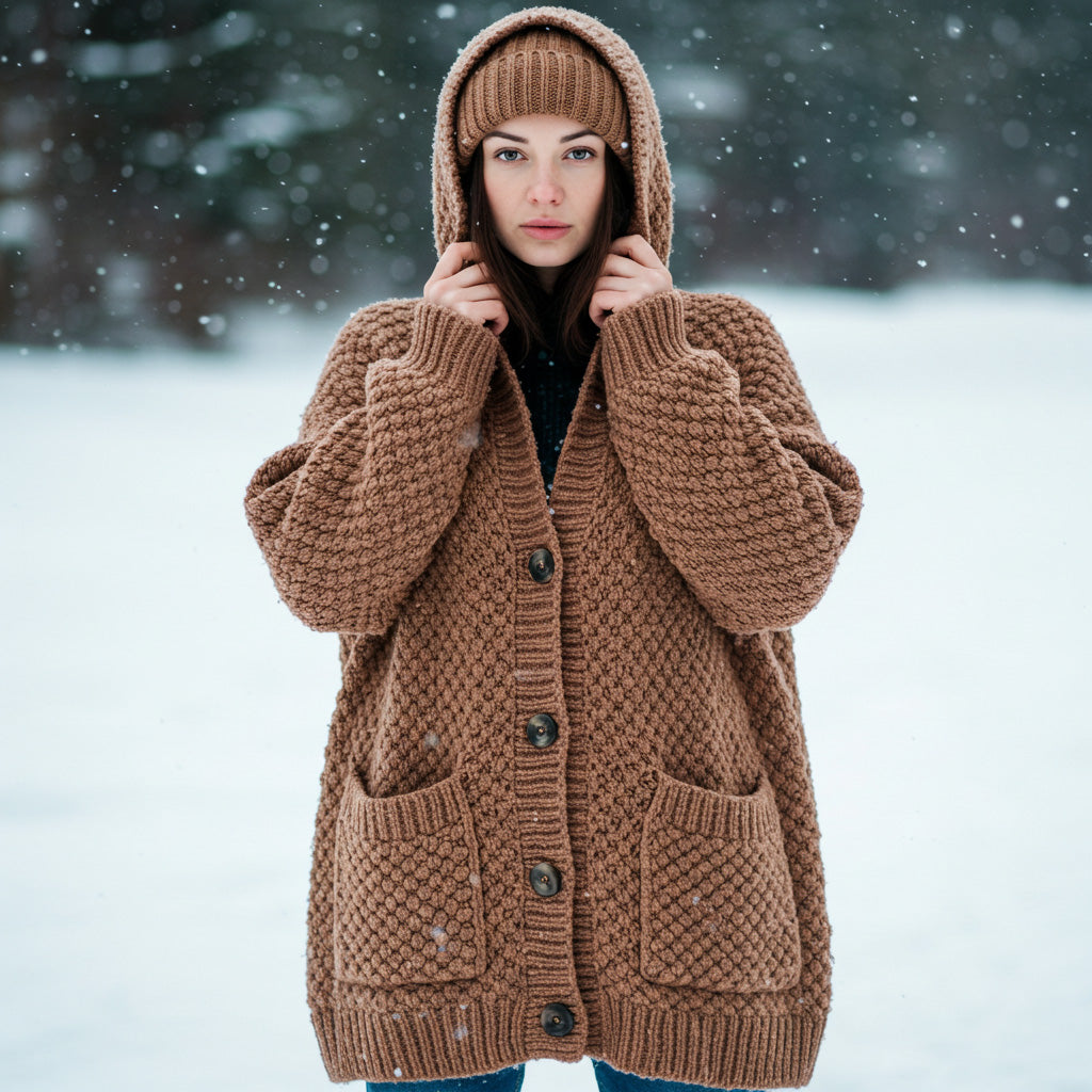 Vintage Island Jacquard Buttons Sweater Cardigan