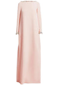 Long Sleeve Crystal Detail Maxi Dress Pink