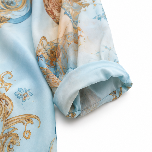 Solmare – Mediterranean Baroque Print Chemisier Maxi Dress