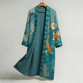 Men's Retro Fish Art Print Linen Long Kimono