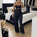 Florenza – Sleeveless Cutout Wide Leg Jumpsuit with Adjustable Back Tie
