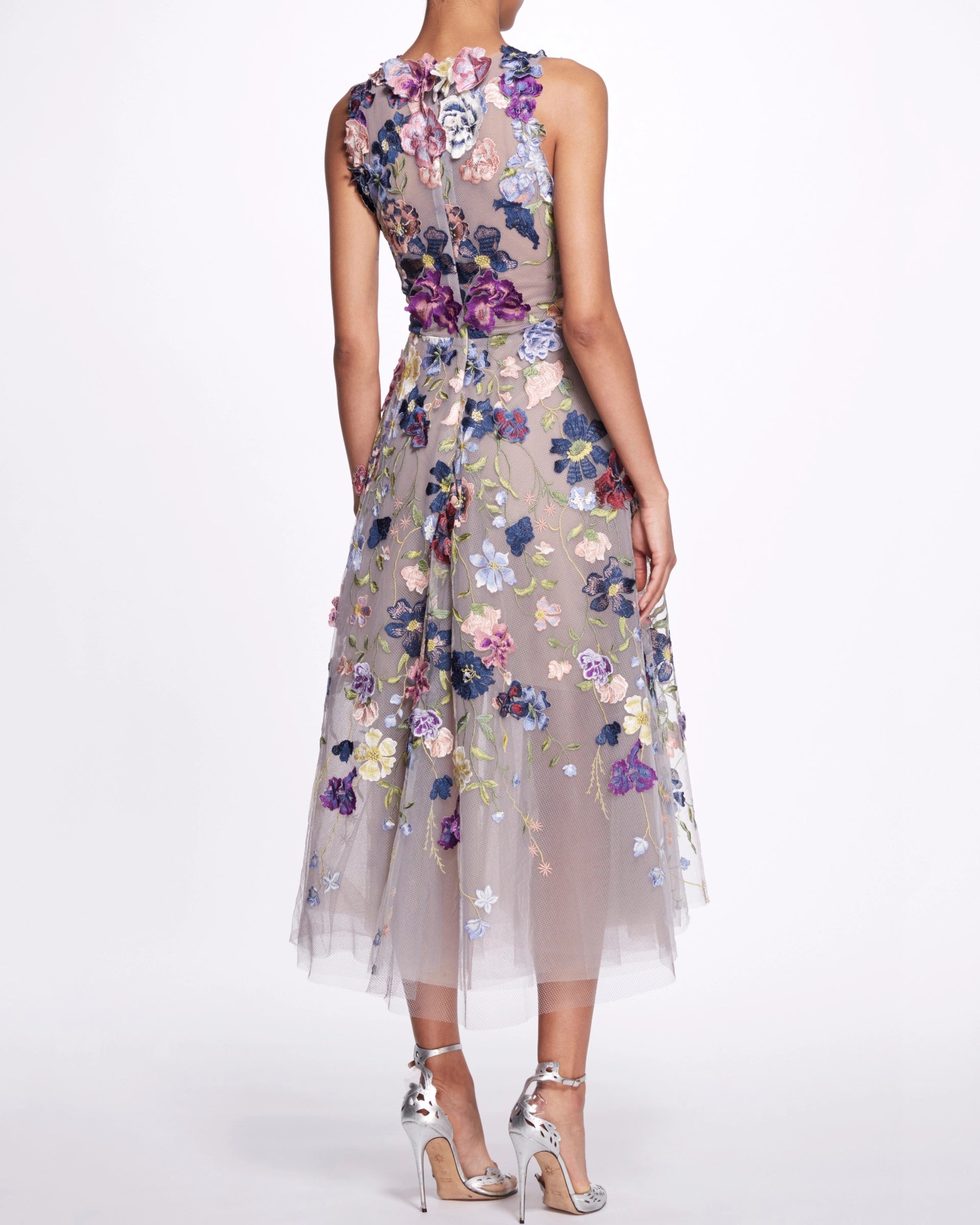 Women's Embroidery Mesh Dress