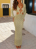 Hollow Back Shimmering Long Skirt