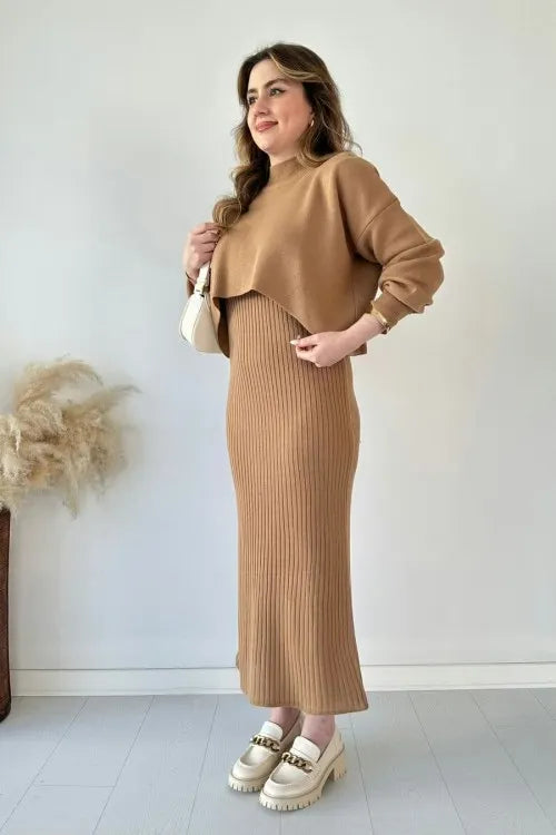 Short Sweater Knit Dress Set