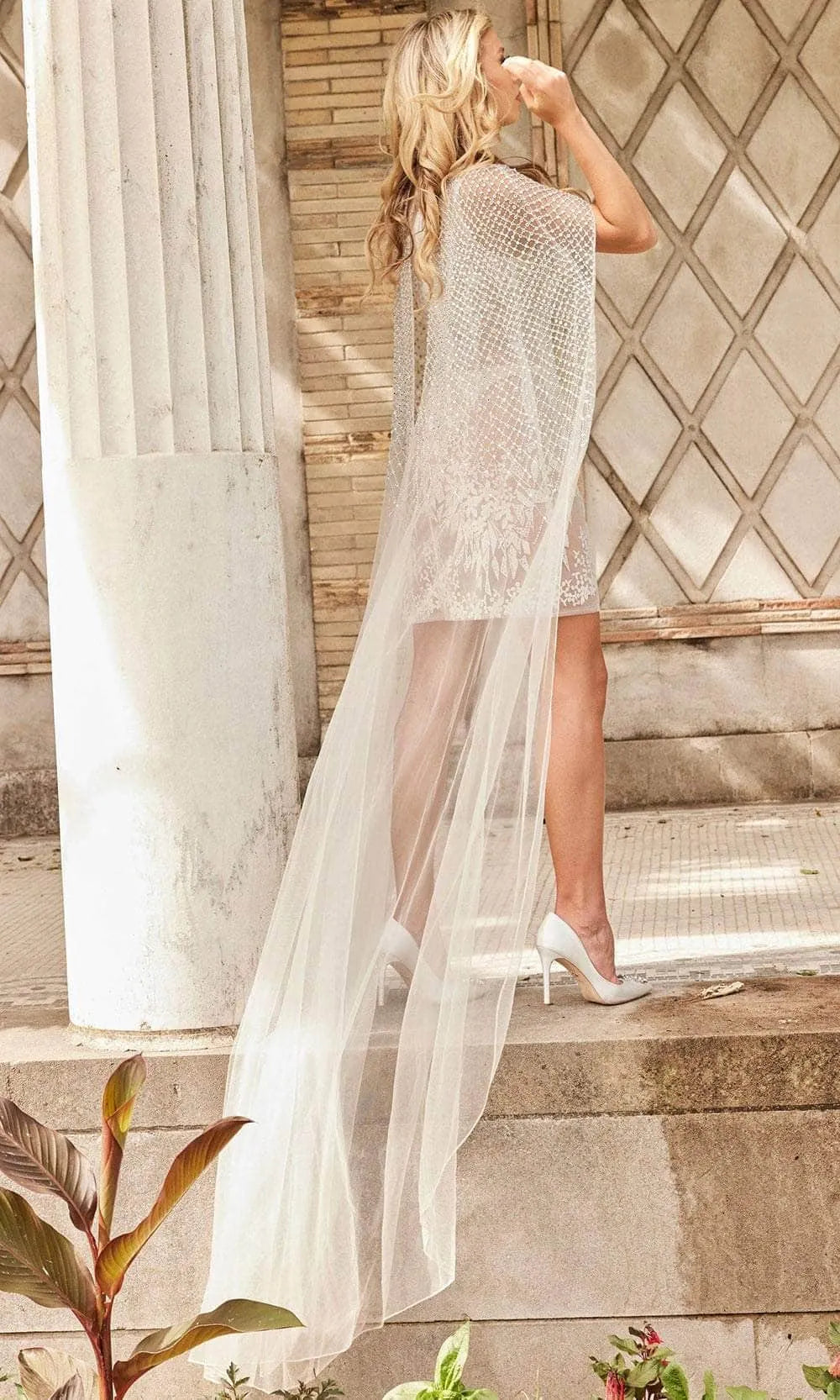 Jovani Bridal JB36528 - High Neck Beaded Bridal Dress