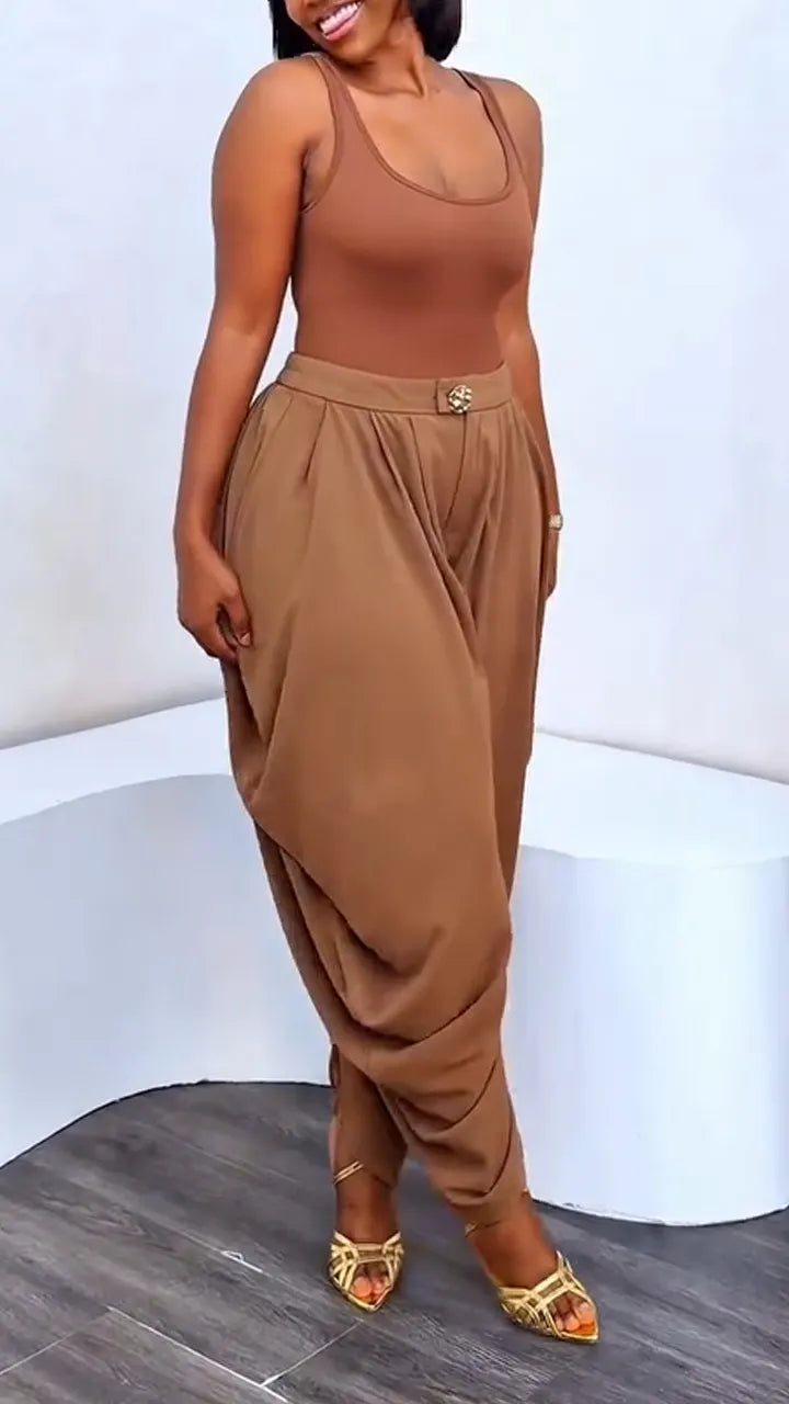 Women Drooping Wide Leg Casual Pants