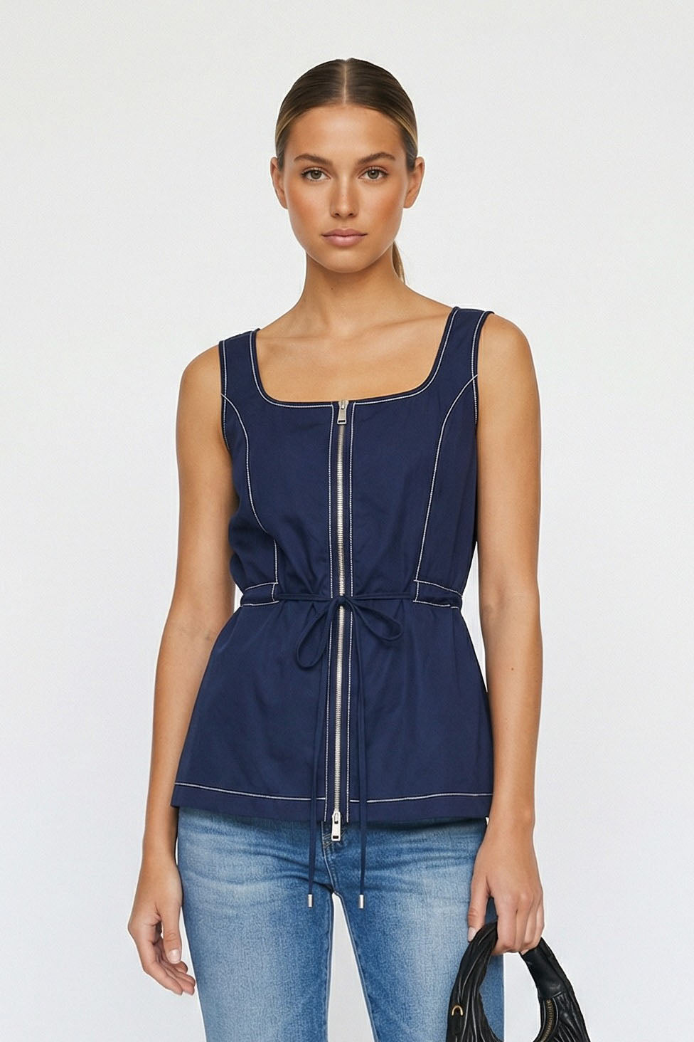 FULL & ZIP PEPLUM TOP