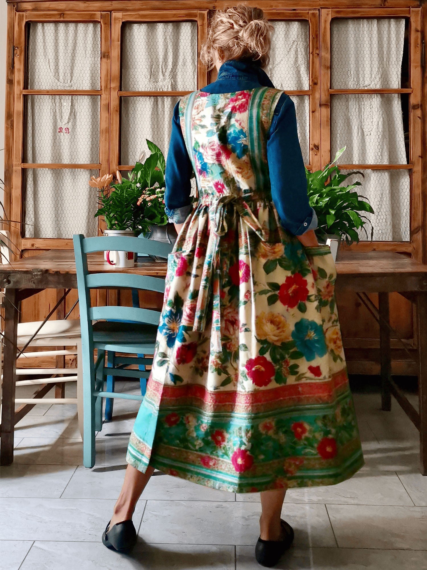 Vibrant Floral Apron