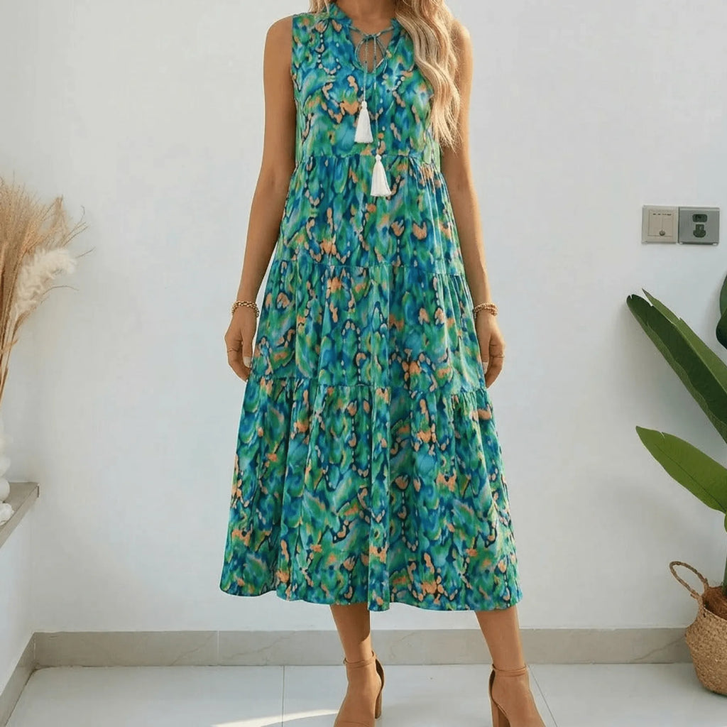 Soleia – Women's Tiered Boho Midi Dress
