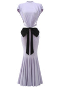 Bow Detail Cut Out Maxi Dress Lavender