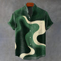 Japanese Abstract Geometric Pattern Art Print Casual Shirt