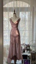 Vintage Evening Dresses, Sleeveless Pink Party Gowns  25514