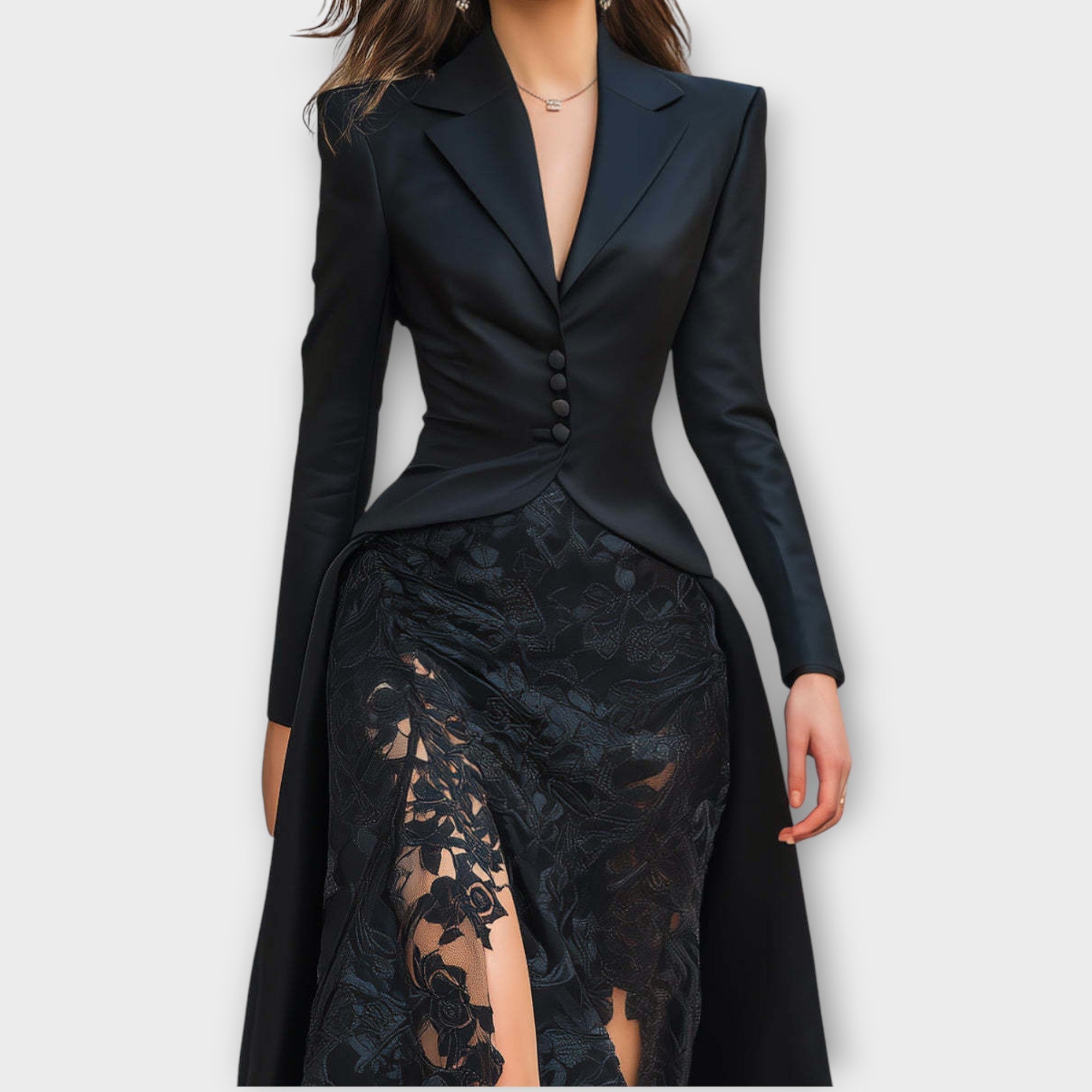 Luxe Satin Lace Gown