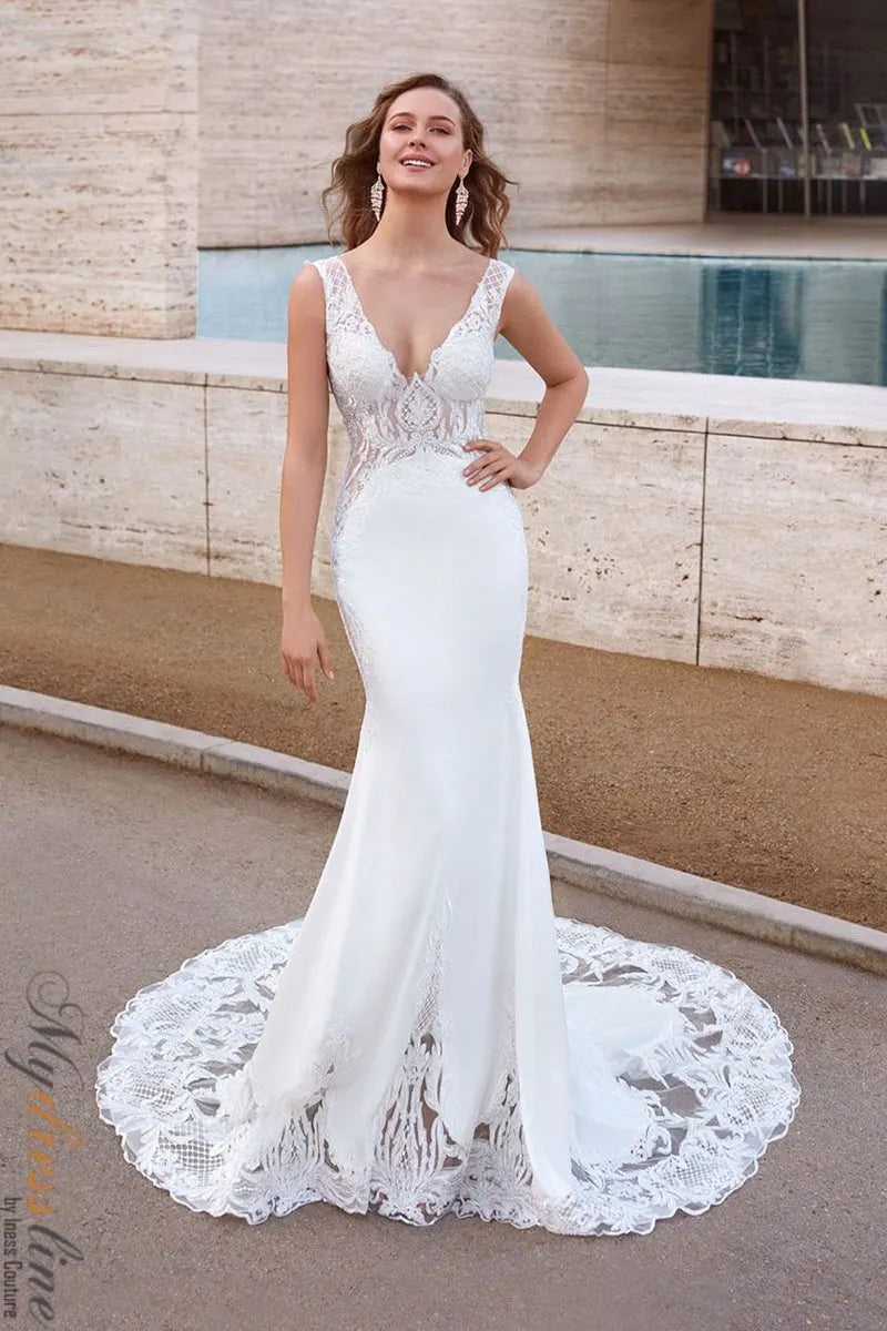 Alyce 5065 sleeveless v-back wedding maxi dress