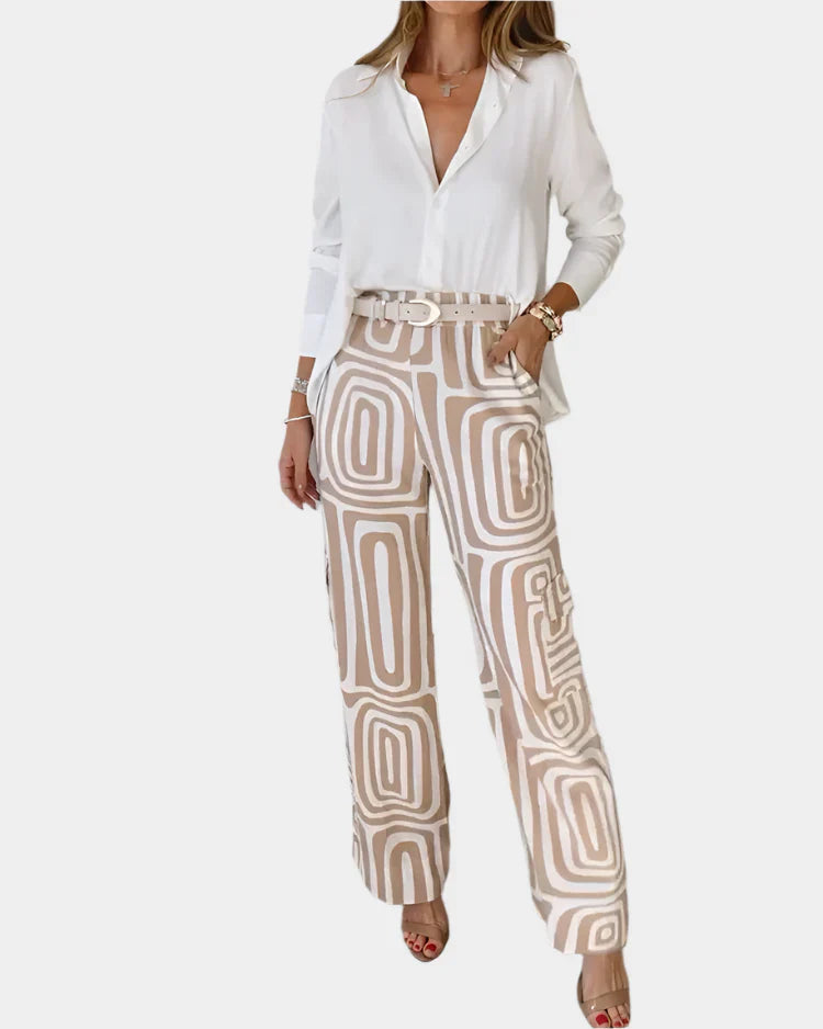 Wide-Leg Trouser & Blouse Set