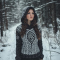 Women's Vintage Viking Totem Celtic Knot Pocket Hooded Sweater