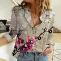 Japanese Music And Floral Design Women'S Shirt