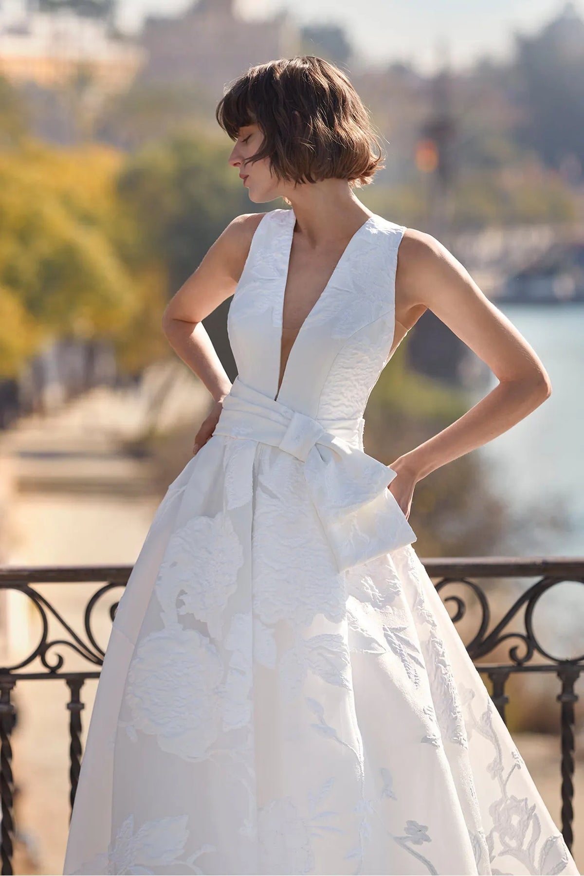 Brocade organza wedding dress