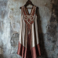 Tribal Celtic Knot Lace Art Linen Tank Dress