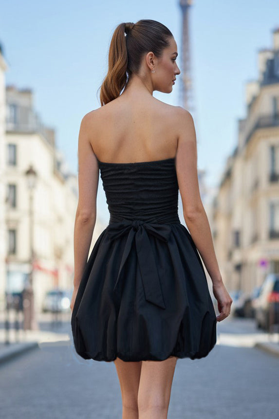 Tube Bubble Dress with Twisted Rope Belt