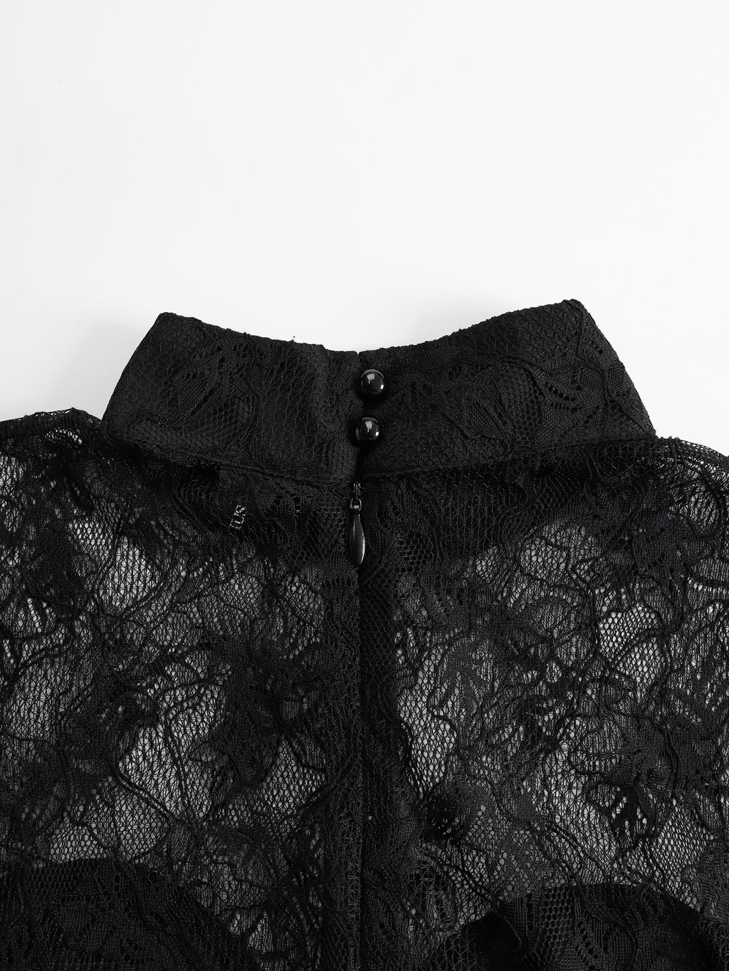 Black Lace Illusion Bodice Wide-Leg Evening Jumpsuit