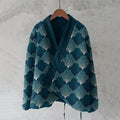 Japanese Style Contrast Wave Pattern Comfortable Kimono