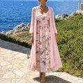 Florenza – Two-Piece Floral Maxi Dress with Sheer Duster