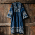 Japanese Floral With Geometric Art Print Comfy Maxi Dress