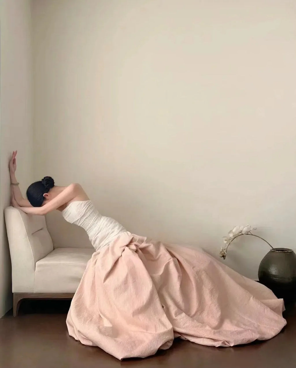 White Pink Fashionable Elegant Long Tulle Ball Gown Evening Dress Party Dress Wedding Dress 4173