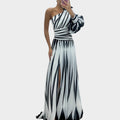 One-Shoulder Statement Maxi Dress