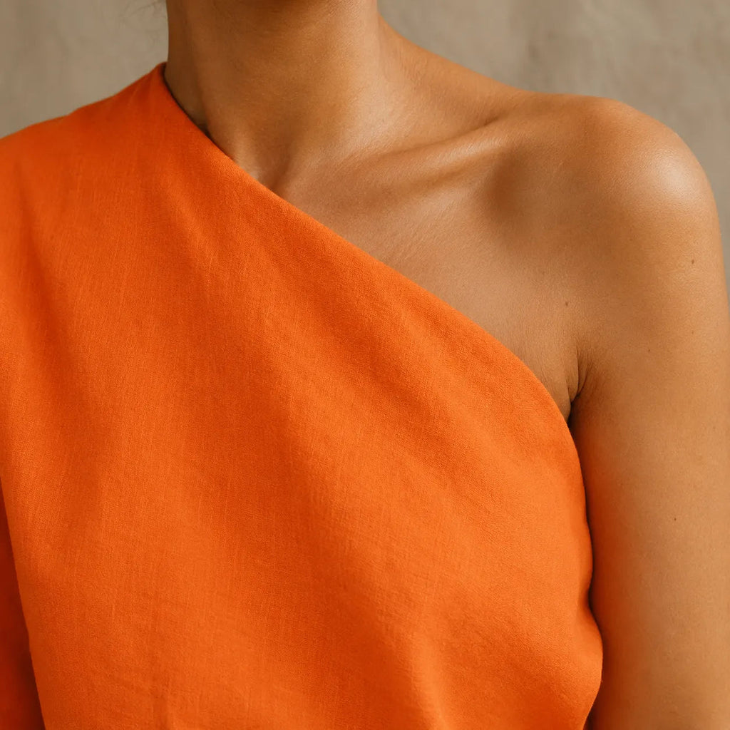 Solendra – Coordinated One-Shoulder Top and Flowing Wide-Leg Pants