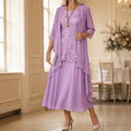 Florenza – Women's Elegant Lace and Chiffon Dress Set