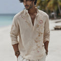 Men's Retro Floral Embroidered Casual Shirt