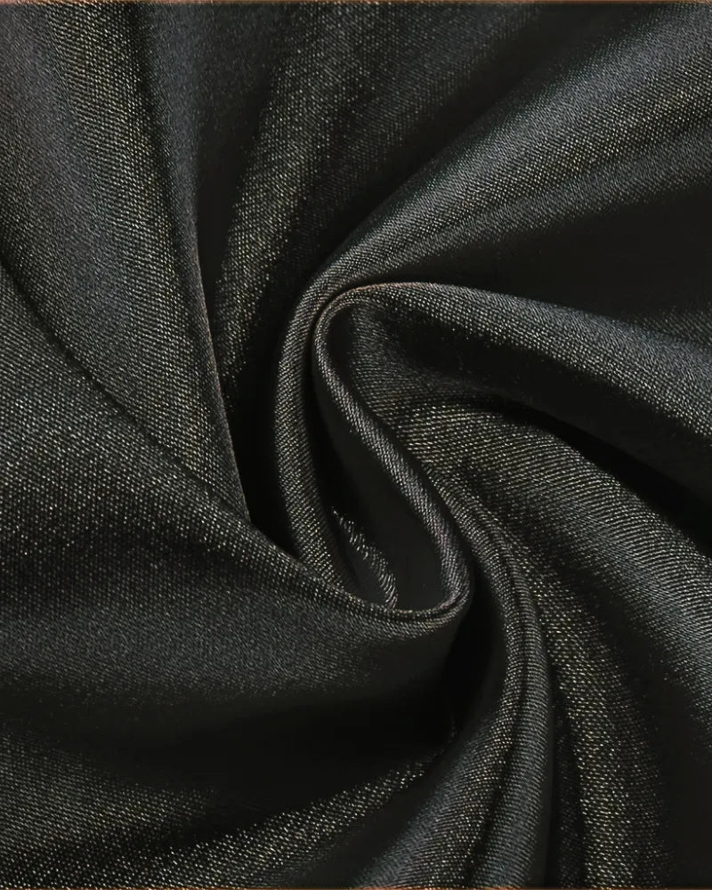 Floral Detail Backless Dress Black