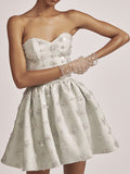 Satin short dress, short wedding dress
