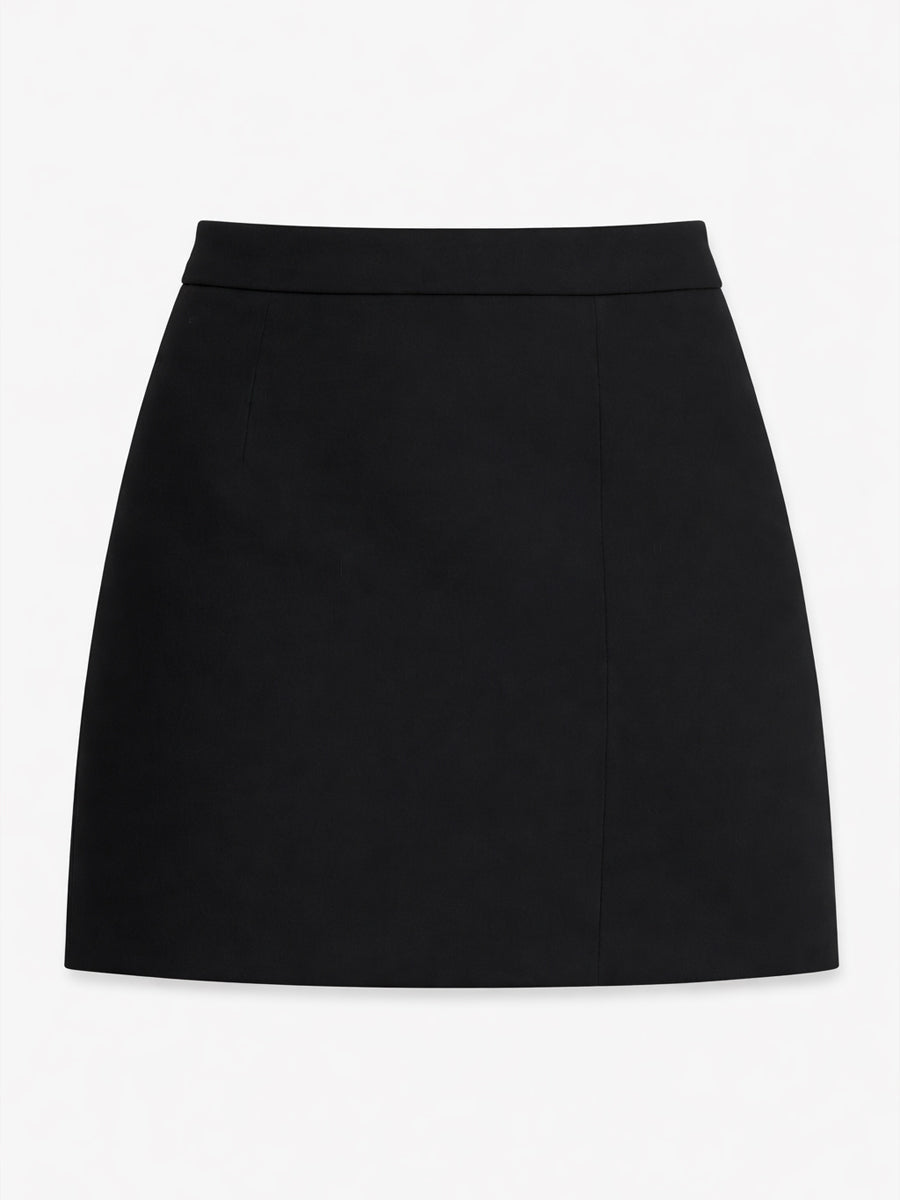High-Waisted Structured Woven Mini Skirt