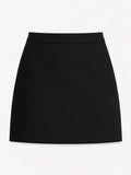 High-Waisted Structured Woven Mini Skirt