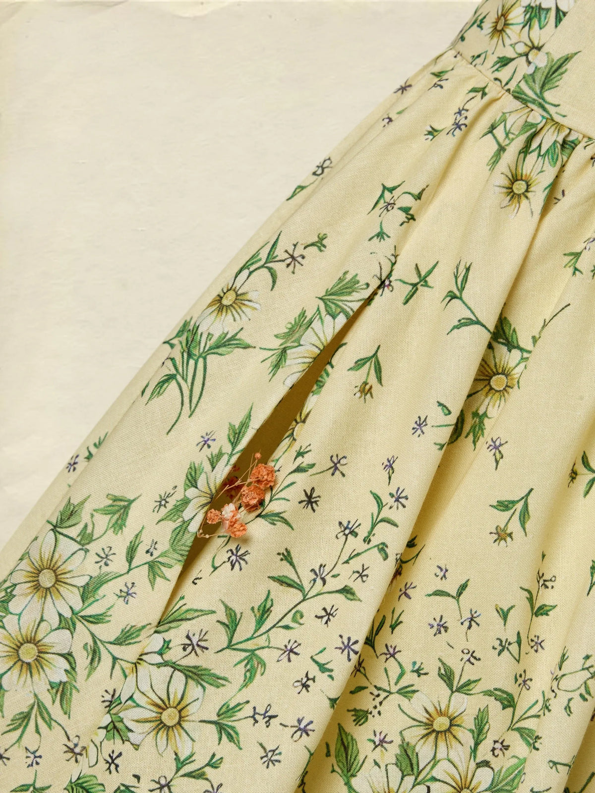 Maxi Cotton Dress, Sleeveless, V Neck, Floral, 3D Floral (Detachable), Vacation, Vintage, Yellow