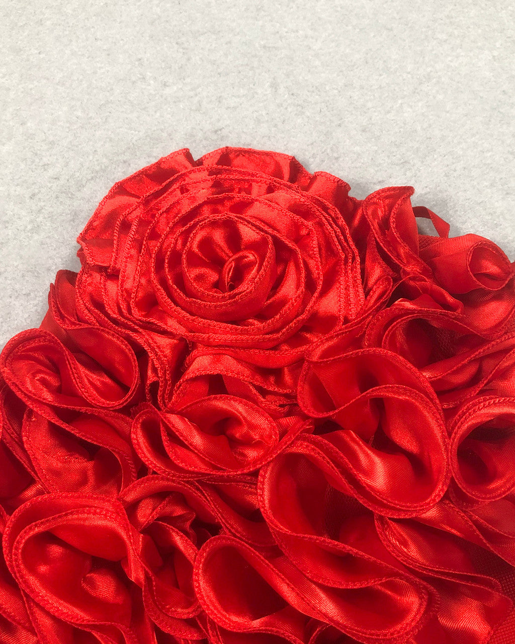 Strapless Floral Heart Two Piece Dress Red