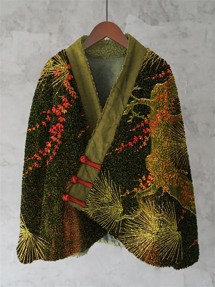 Japanese Pine Needle & Flower Pattern Ladies' Kimono
