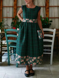 Emerald Plaid & Floral Apron