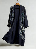 Vintage Japanese Tie Dye Art Flowy Linen Long Kimono