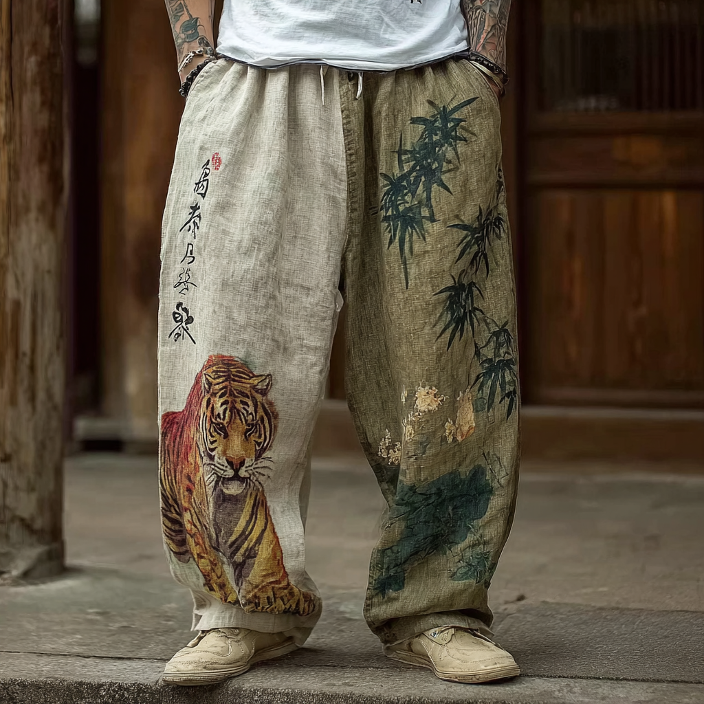 Japanese Art Retro Style Casual Cotton And Linen Long Pants