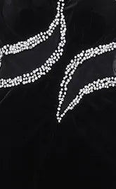 Halter Crystal Maxi Velvet Dress Black