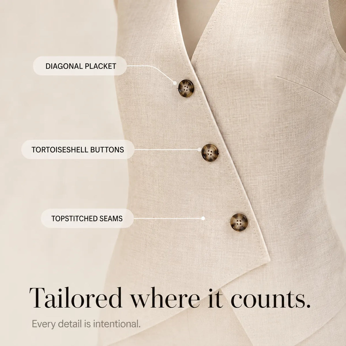 Marlowe & Vale – Asymmetric Vest and Shorts Matching Set for Women